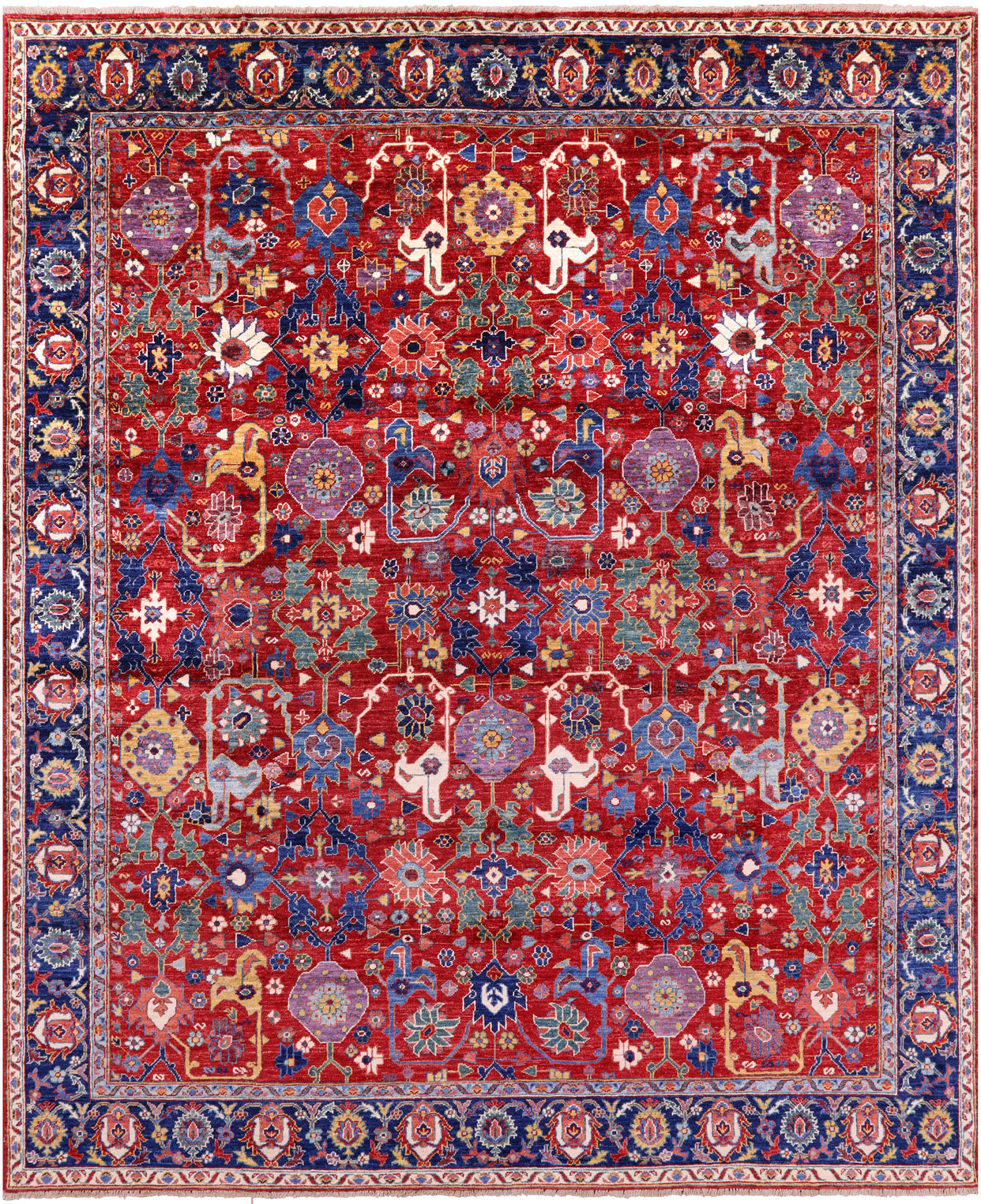 Persian Fine Serapi Hand Knotted Wool Rug - 8' 2" X 9' 10" - Golden Nile