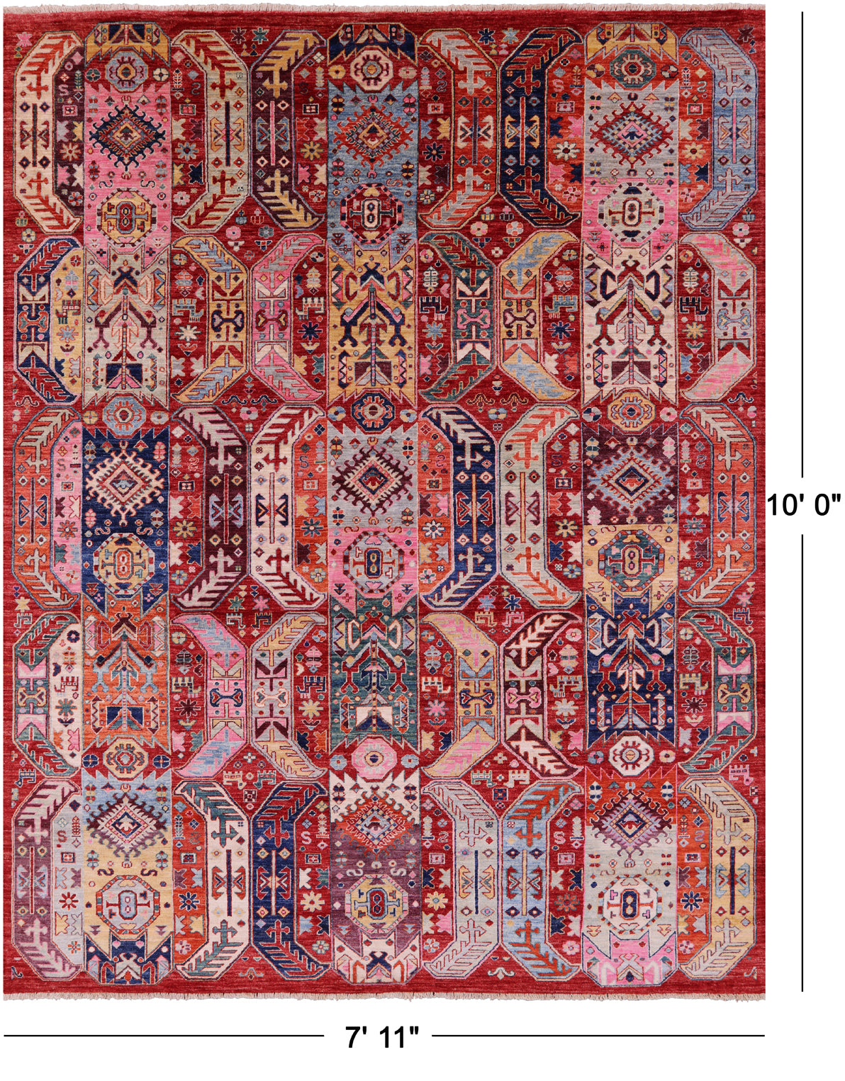 Persian Fine Serapi Hand Knotted Wool Rug - 7' 11" X 10' 0" - Golden Nile