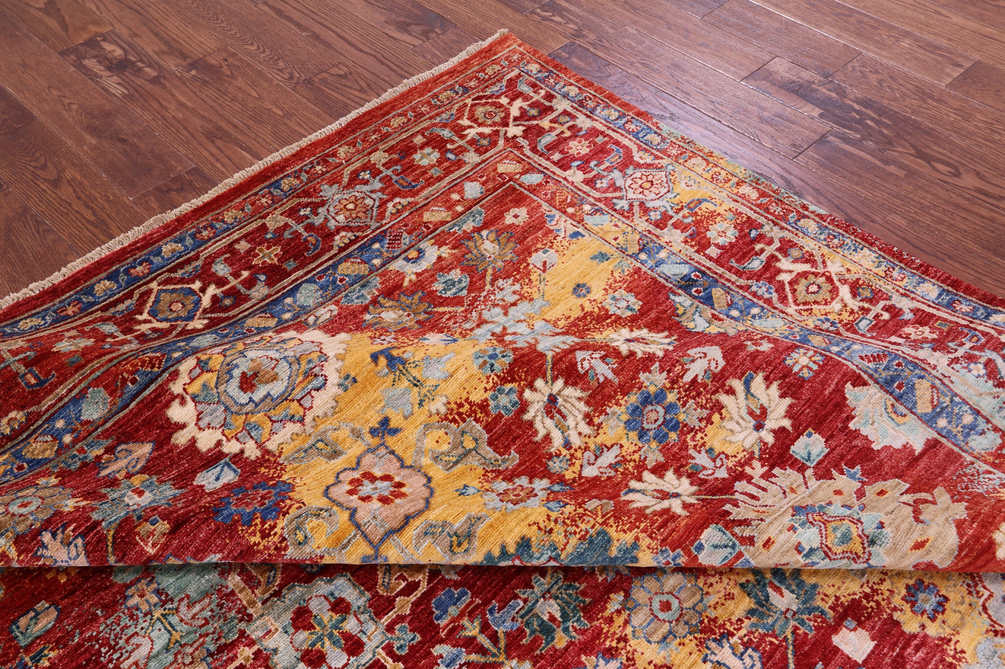 Persian Fine Serapi Hand Knotted Wool Rug - 8' 0" X 9' 9" - Golden Nile