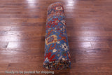 Blue Persian Fine Serapi Handmade Wool Rug - 9' 0" X 11' 11" - Golden Nile