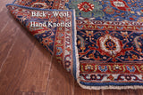 Blue Persian Fine Serapi Handmade Wool Rug - 9' 0" X 11' 11" - Golden Nile
