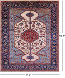 Persian Fine Serapi Handmade Wool Rug - 8' 2" X 10' 1" - Golden Nile