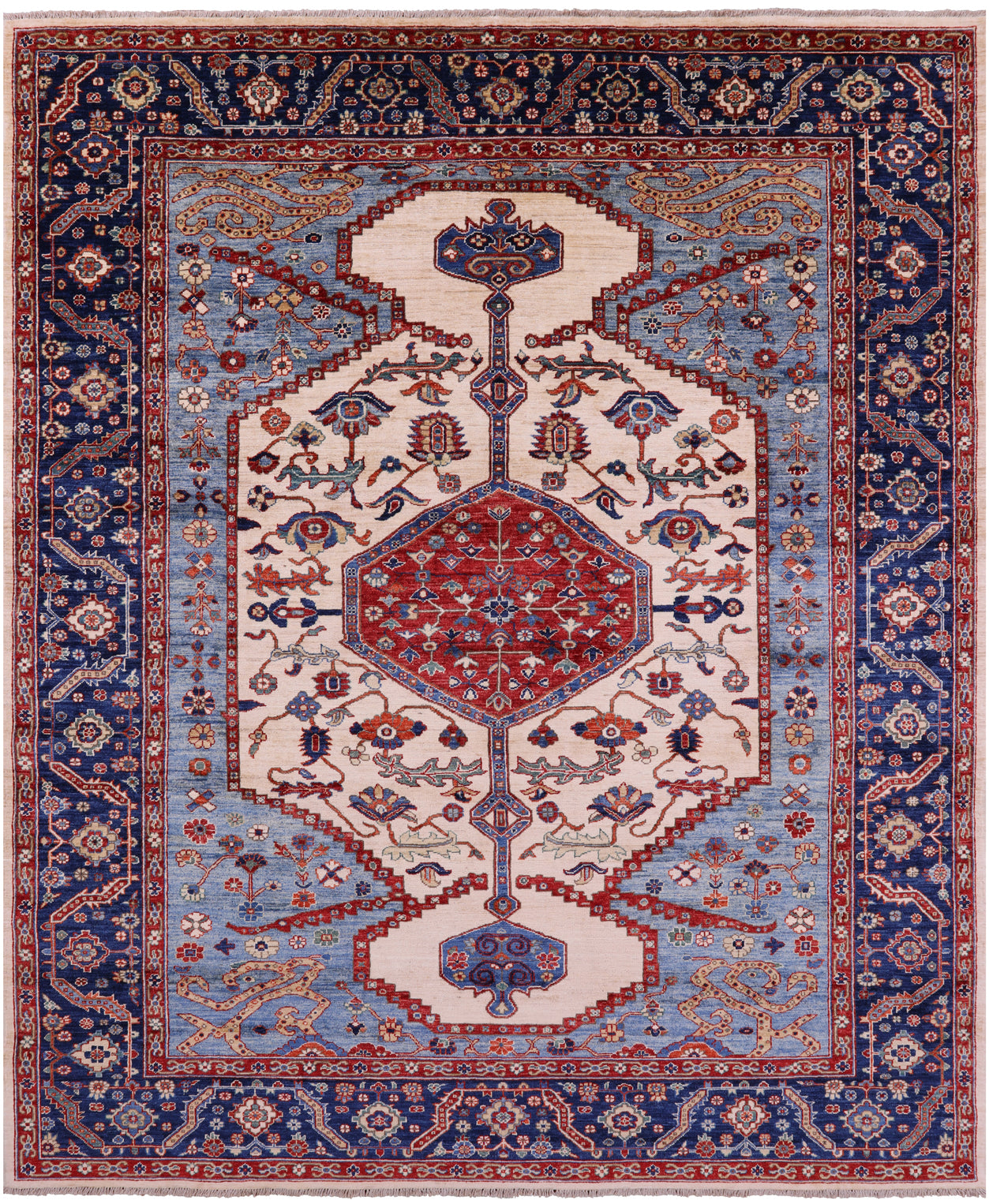 Persian Fine Serapi Handmade Wool Rug - 8' 2" X 10' 1" - Golden Nile
