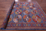 Blue Turkmen Ersari Hand Knotted Wool Rug - 8' 2" X 10' 1" - Golden Nile