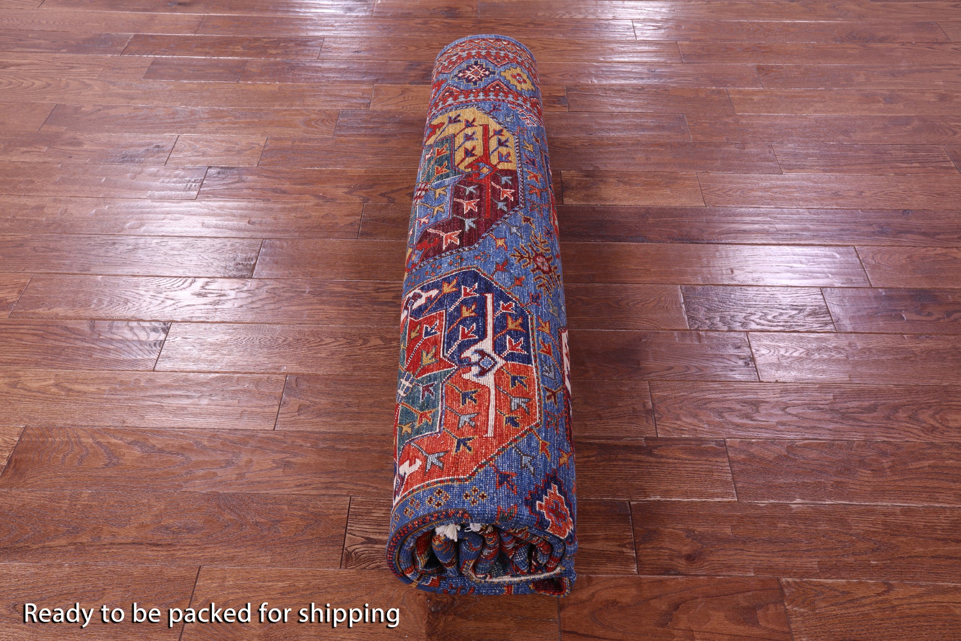 Blue Turkmen Ersari Hand Knotted Wool Rug - 8' 2" X 10' 1" - Golden Nile