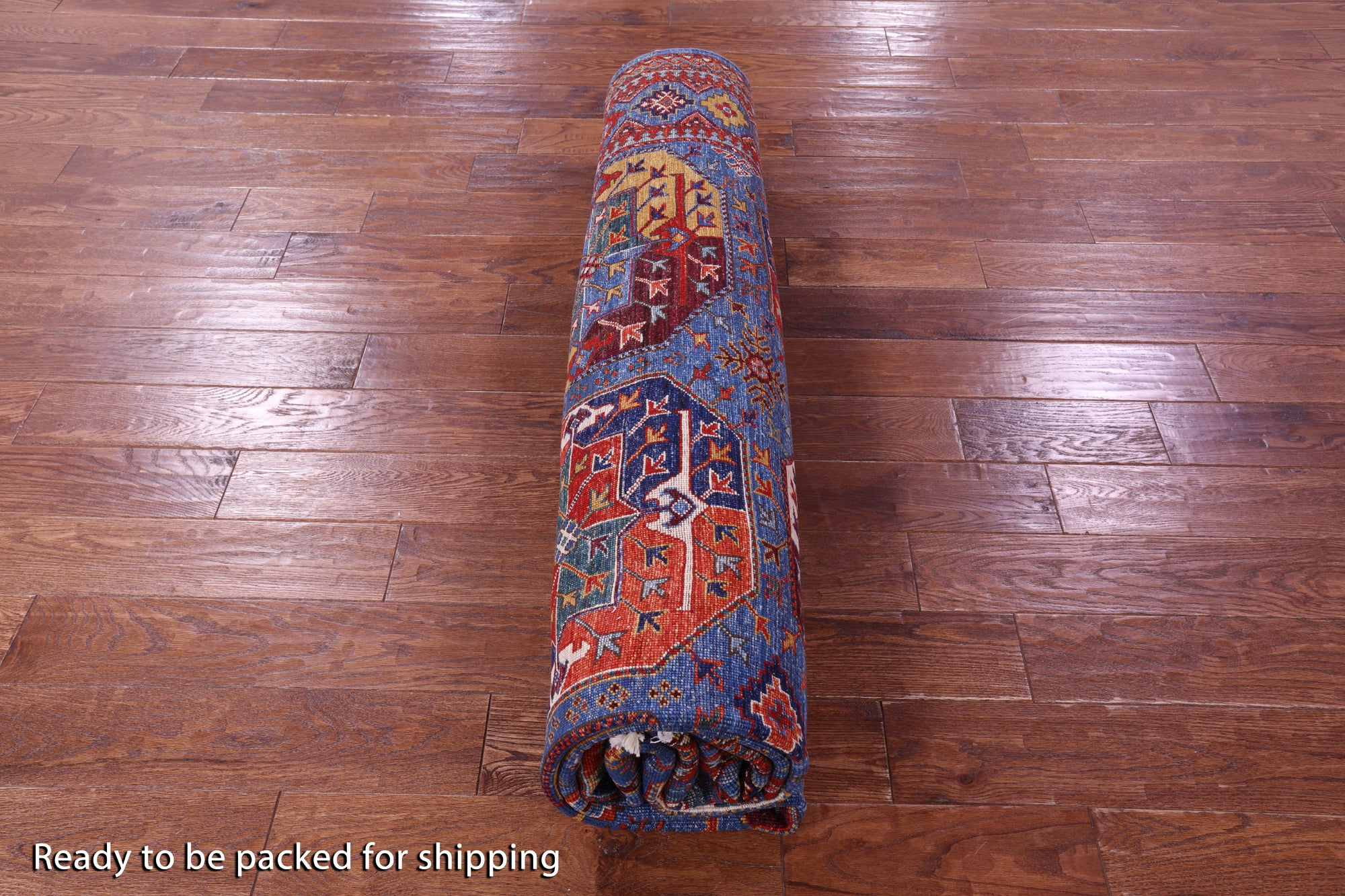 Blue Turkmen Ersari Hand Knotted Wool Rug - 8' 2" X 10' 1" - Golden Nile