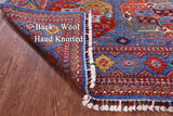 Blue Turkmen Ersari Hand Knotted Wool Rug - 8' 2" X 10' 1" - Golden Nile