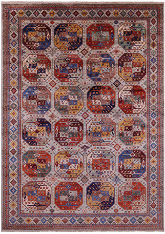 Turkmen Ersari Hand Knotted Wool Rug - 8' 1