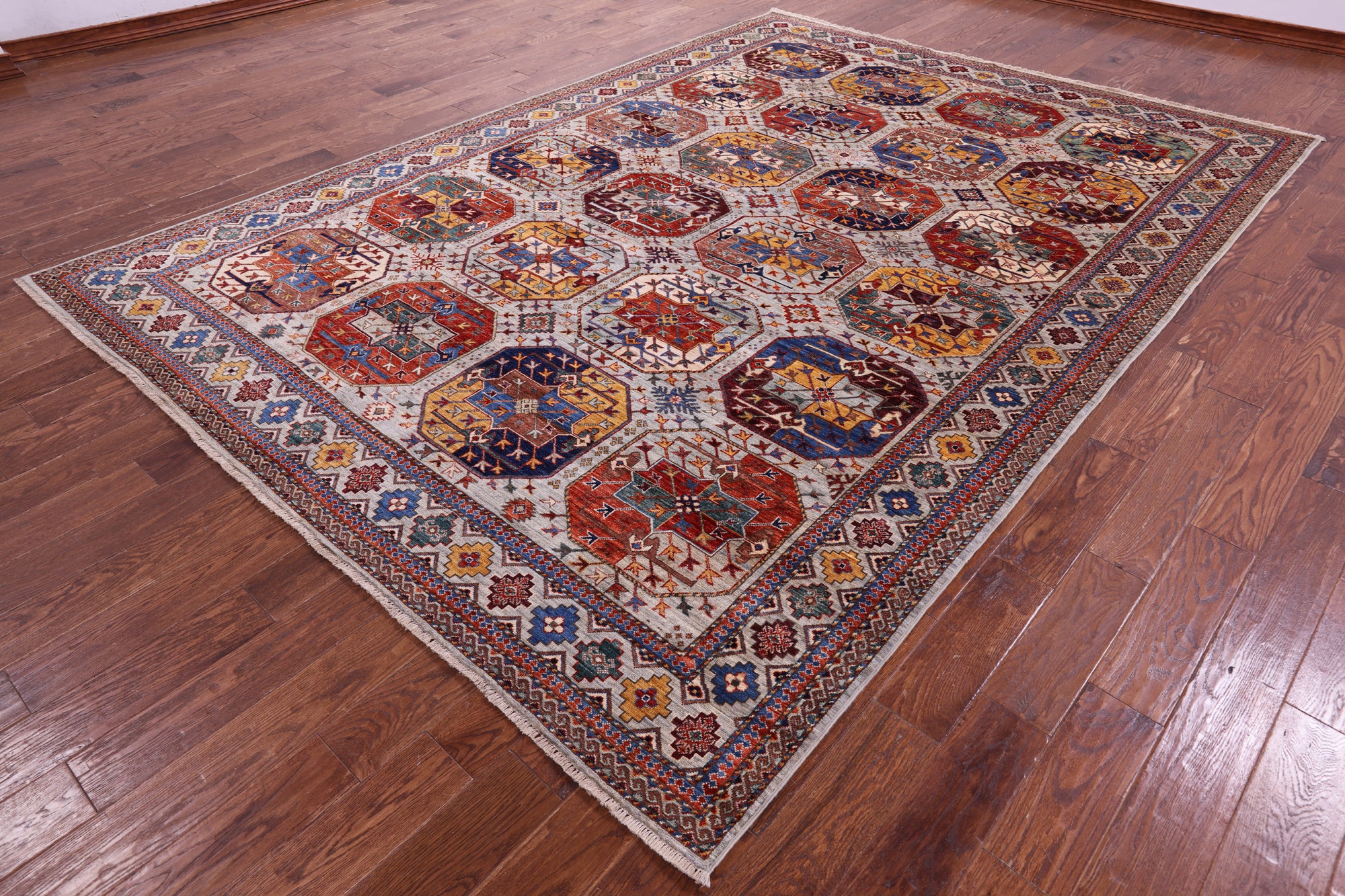 Turkmen Ersari Hand Knotted Wool Rug - 8' 1" X 11' 4" - Golden Nile
