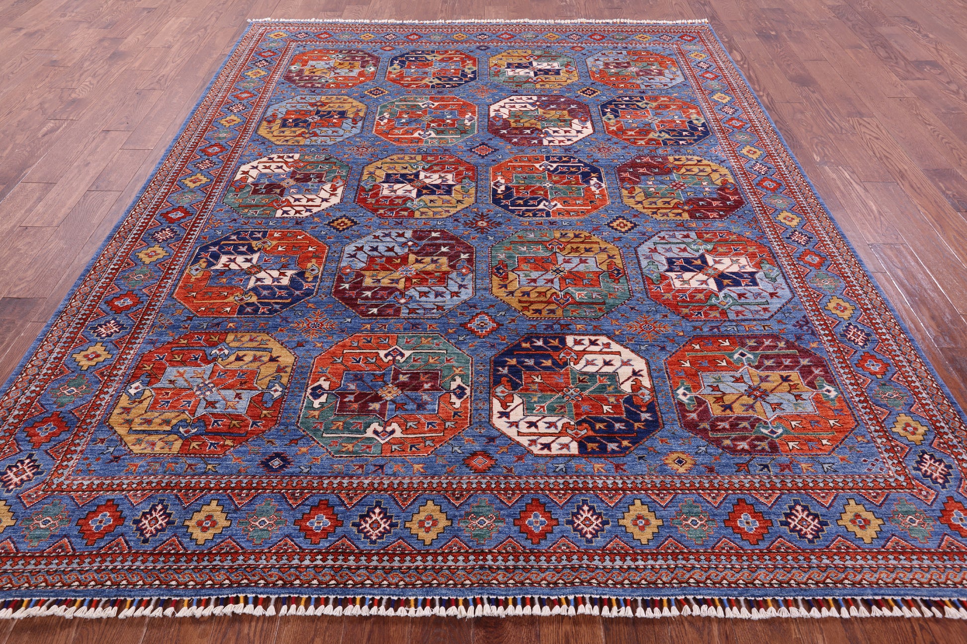 Turkmen Ersari Hand Knotted Wool Rug - 8' 2" X 9' 10" - Golden Nile