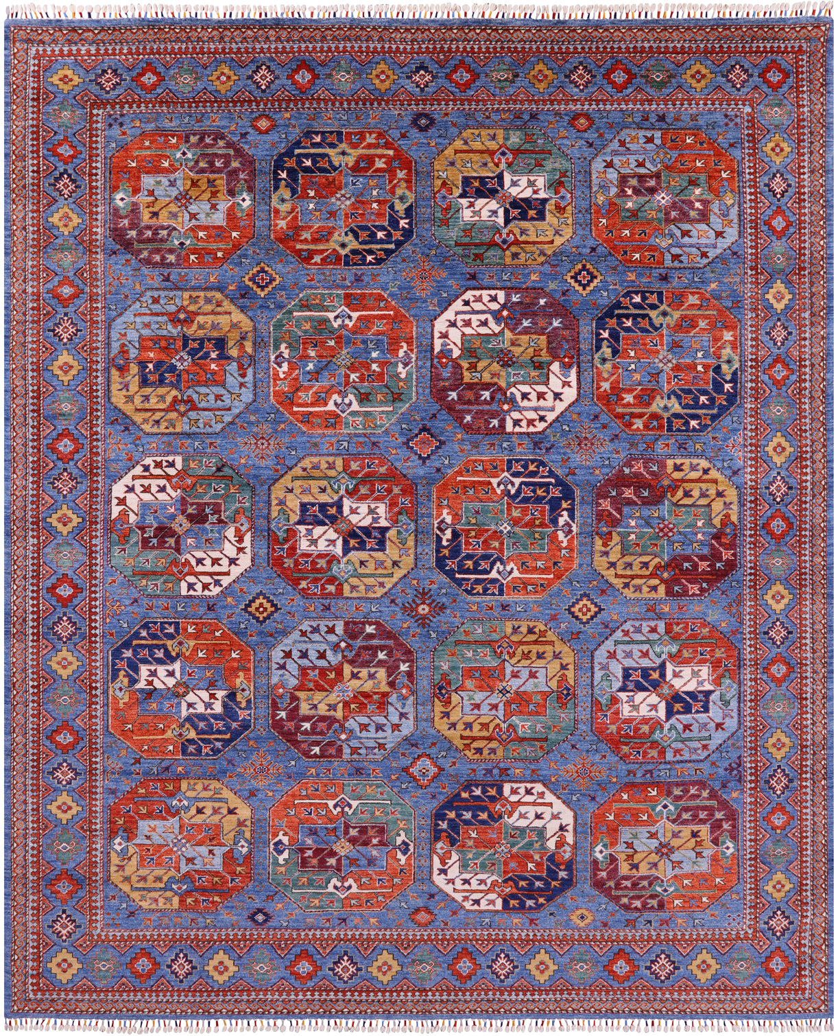 Turkmen Ersari Hand Knotted Wool Rug - 8' 2" X 9' 10" - Golden Nile