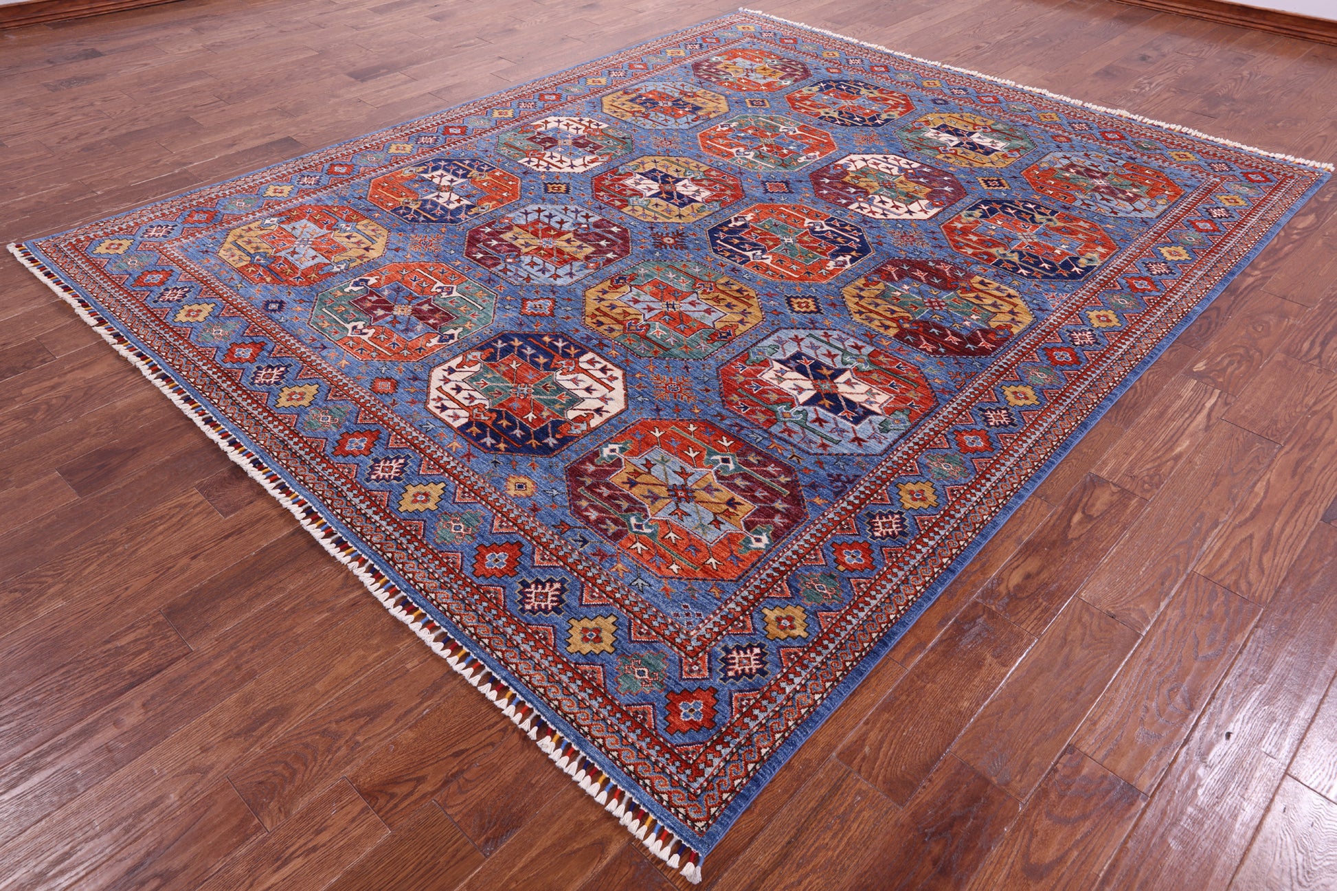 Turkmen Ersari Hand Knotted Wool Rug - 8' 2" X 9' 10" - Golden Nile