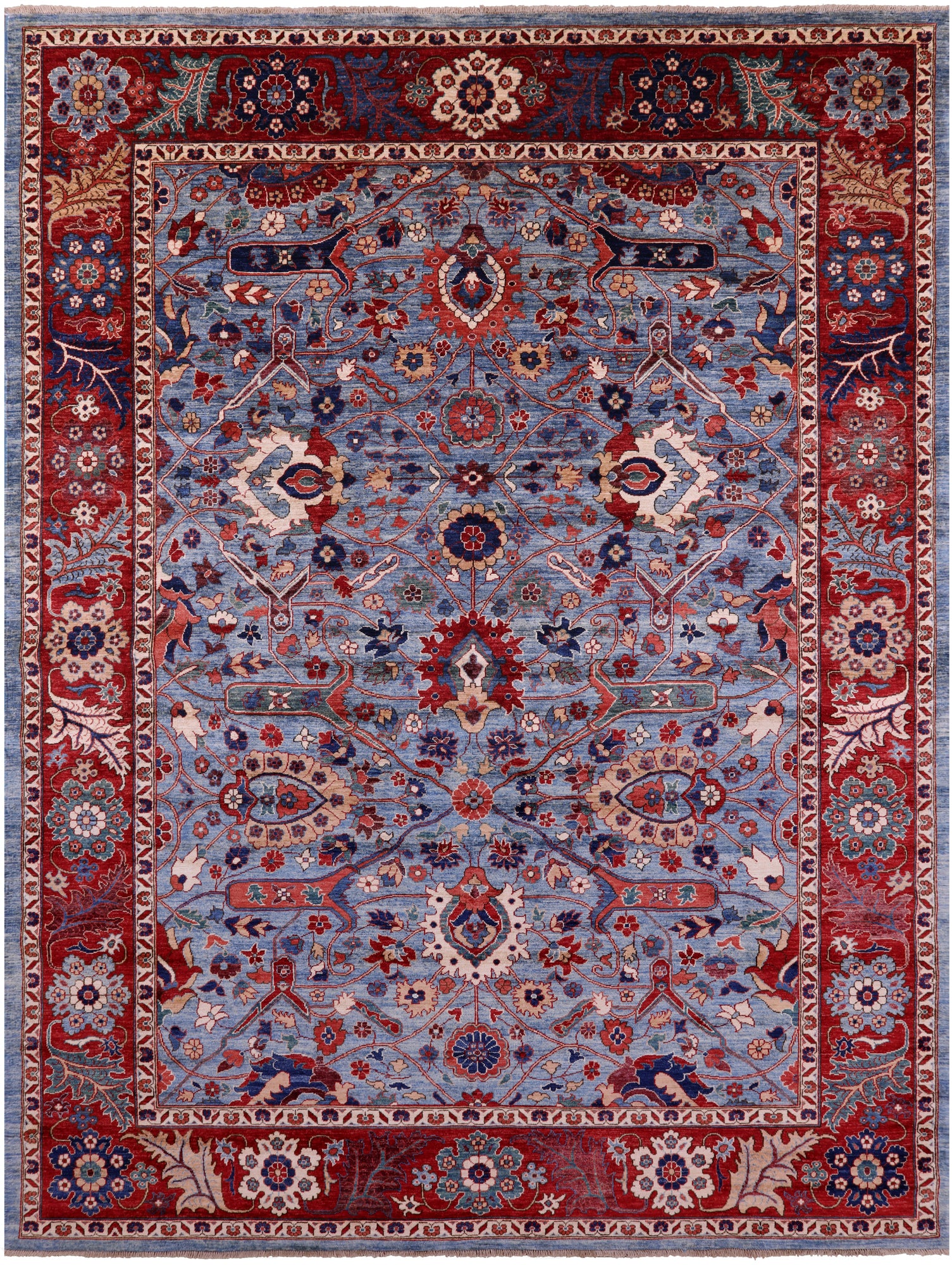Persian Fine Serapi Handmade Wool Rug - 8' 10" X 12' 1" - Golden Nile