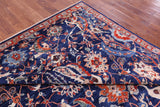 Blue Exotic Birds Persian Fine Serapi Hand Knotted Wool Rug - 8' 2" X 9' 11" - Golden Nile