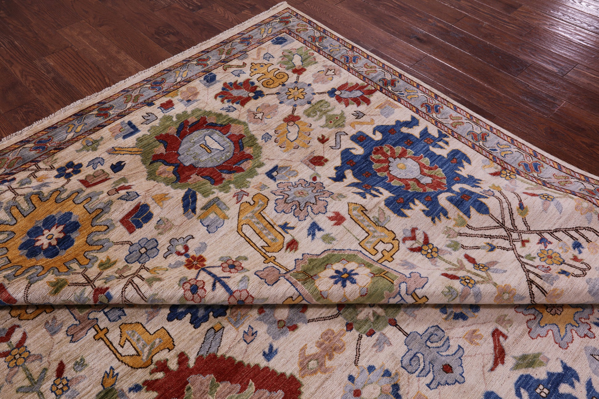 Persian Fine Serapi Handmade Wool Rug - 9' 0" X 11' 8" - Golden Nile