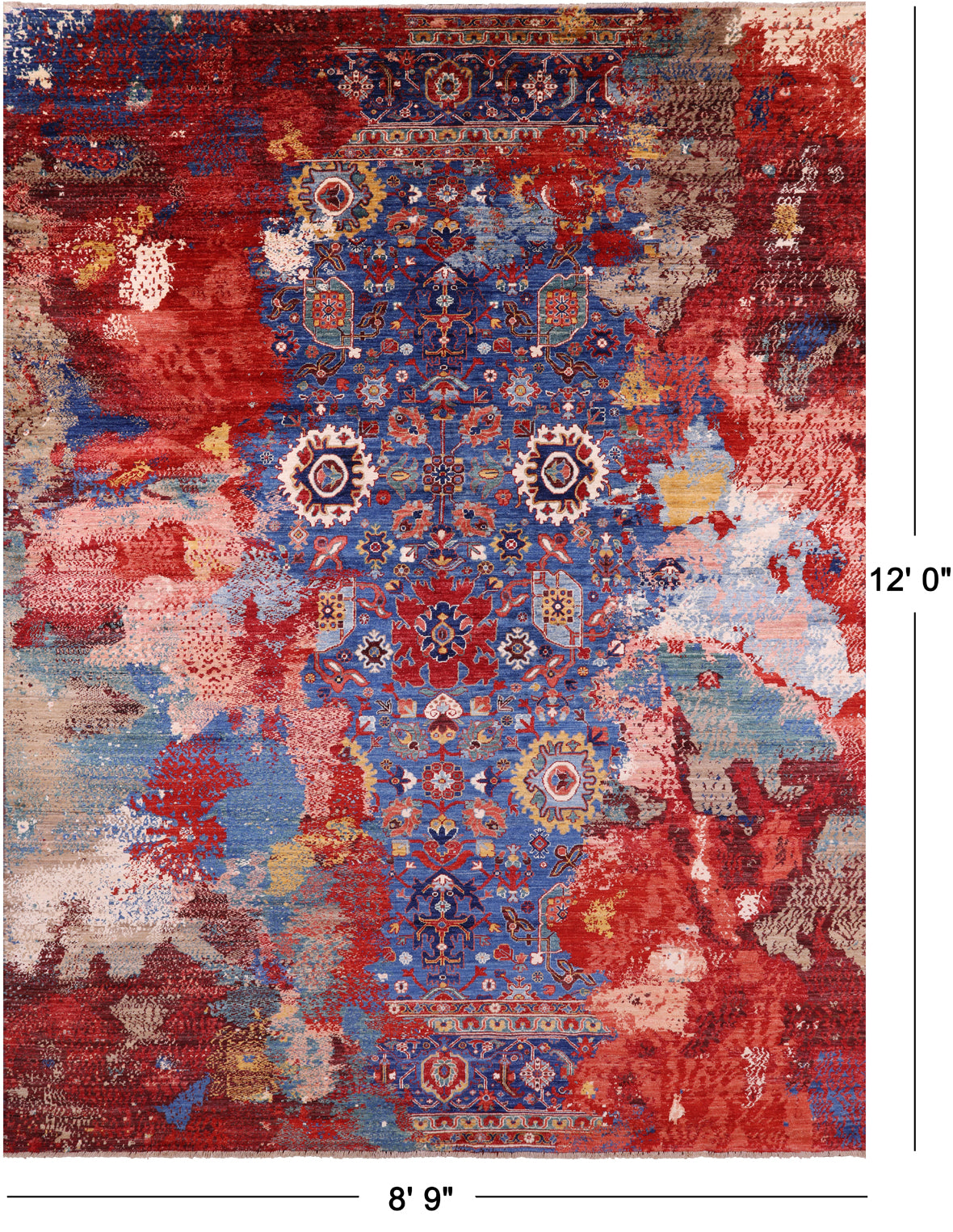 Persian Fine Serapi Hand Knotted Wool Rug - 8' 9" X 12' 0" - Golden Nile