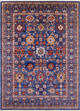Blue Persian Fine Serapi Hand Knotted Wool Rug - 8' 11" X 12' 4" - Golden Nile