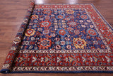 Blue Persian Fine Serapi Handmade Wool Rug - 8' 1" X 9' 8" - Golden Nile