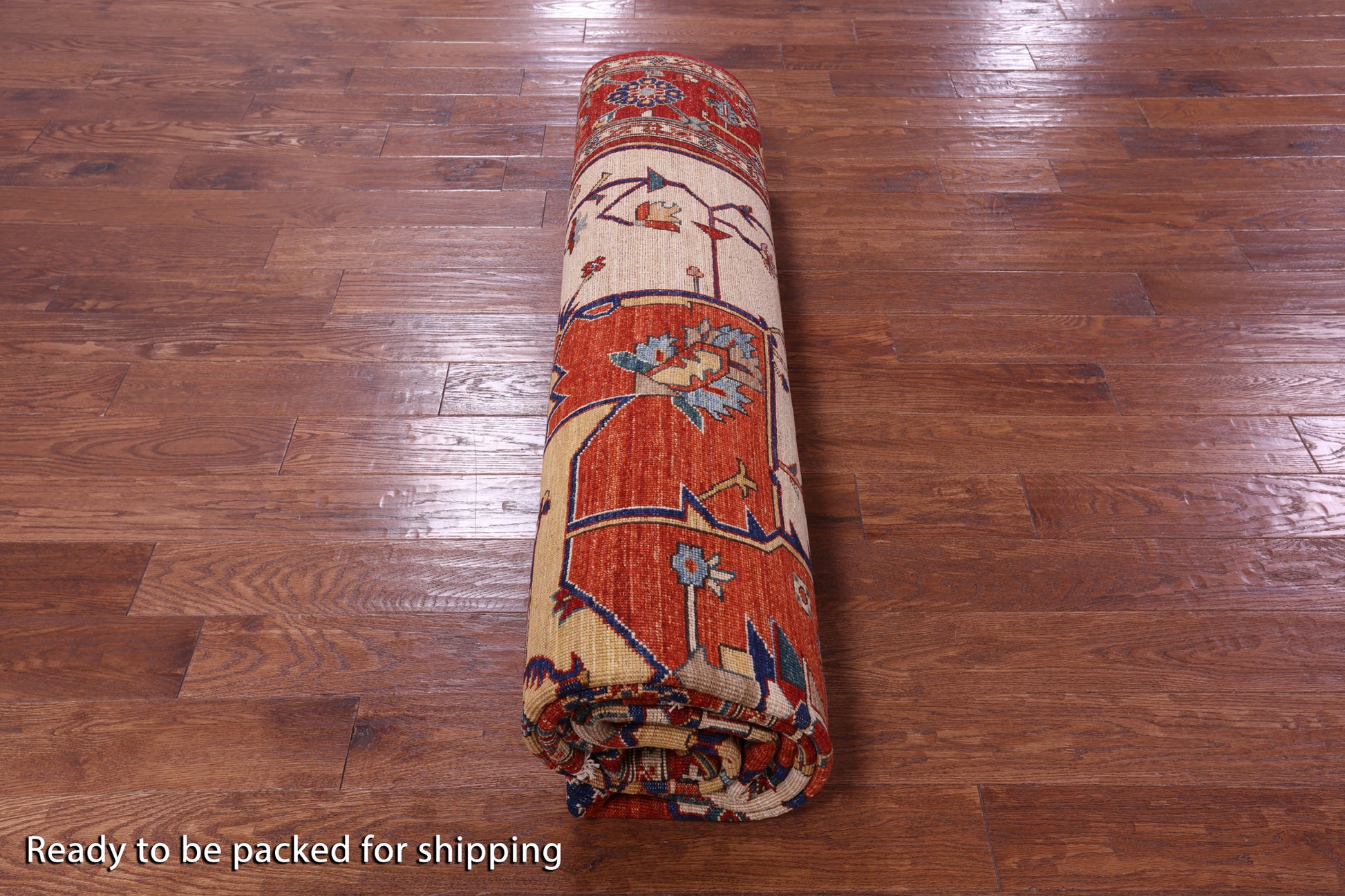 Persian Fine Serapi Hand Knotted Wool Rug - 9' 0" X 11' 9" - Golden Nile