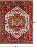Persian Fine Serapi Hand Knotted Wool Rug - 9' 0" X 11' 9" - Golden Nile