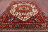 Persian Fine Serapi Hand Knotted Wool Rug - 9' 0" X 11' 9" - Golden Nile