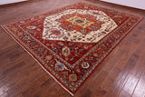 Persian Fine Serapi Hand Knotted Wool Rug - 9' 0" X 11' 9" - Golden Nile