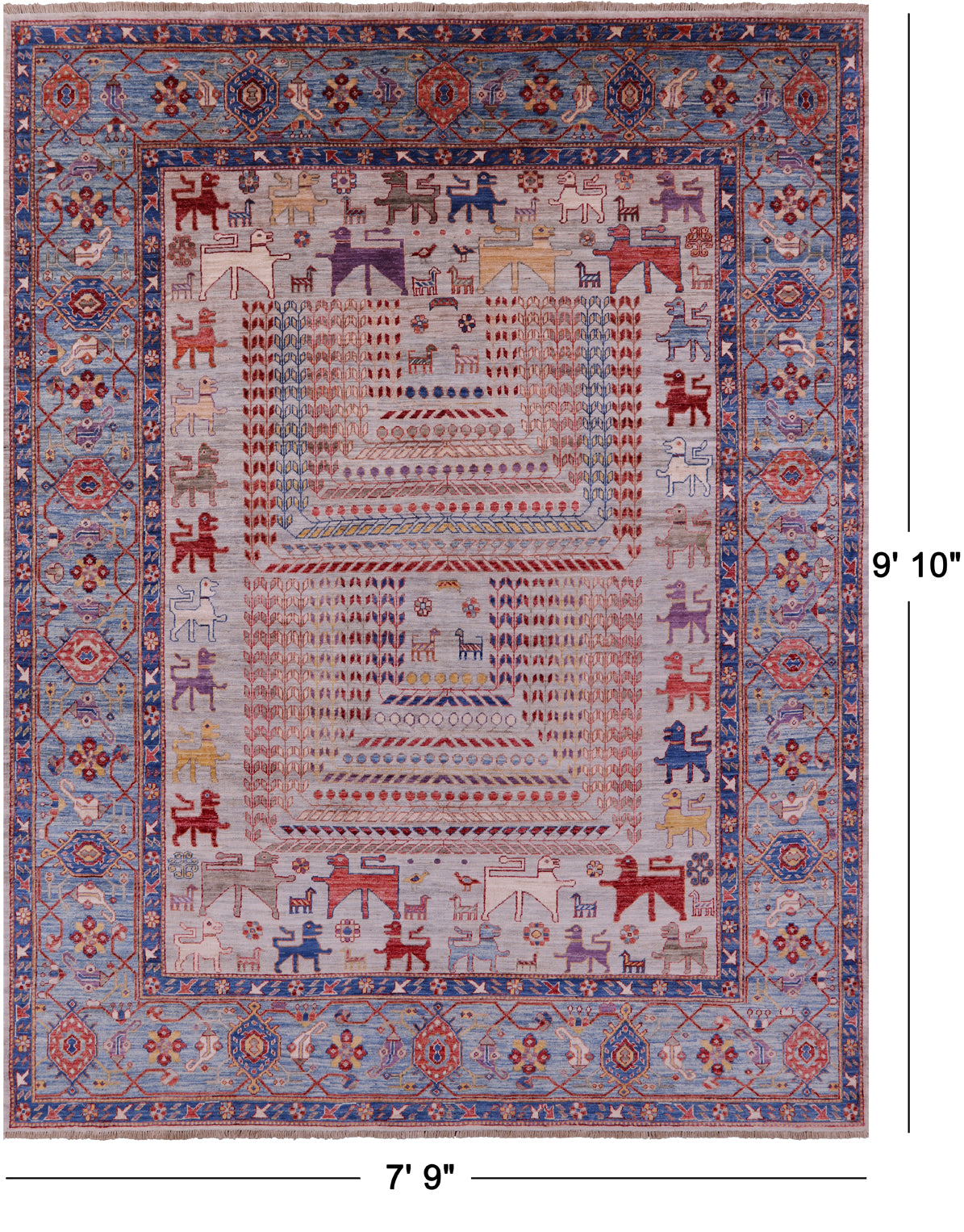 Persian Fine Serapi Handmade Wool Rug - 7' 9" X 9' 10" - Golden Nile