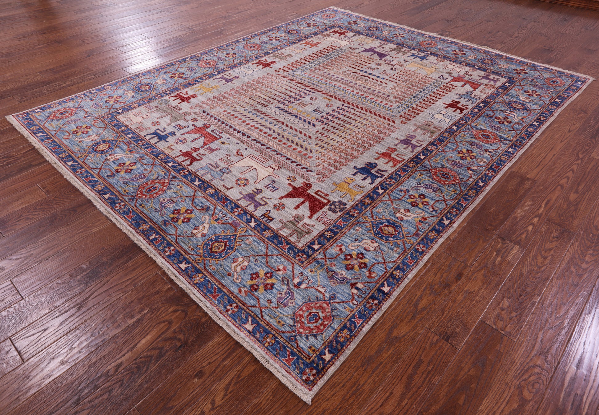 Persian Fine Serapi Handmade Wool Rug - 7' 9" X 9' 10" - Golden Nile