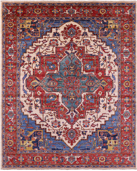 Persian Fine Serapi Handmade Wool Rug - 9' 1" X 11' 8" - Golden Nile