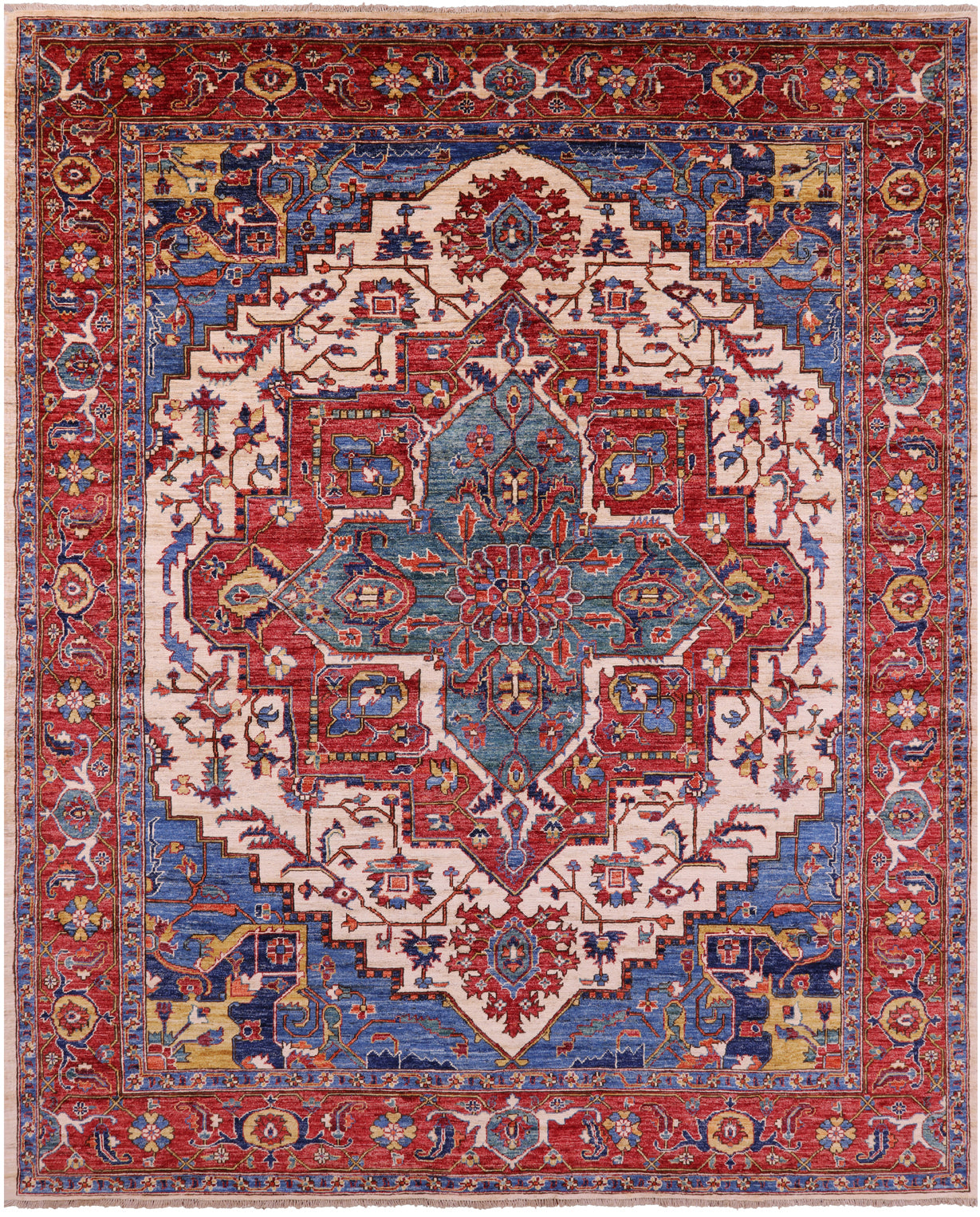 Persian Fine Serapi Handmade Wool Rug - 9' 1" X 11' 8" - Golden Nile