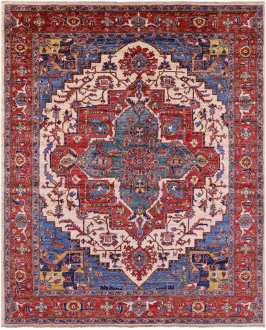 Persian Fine Serapi Handmade Wool Rug - 9' 1