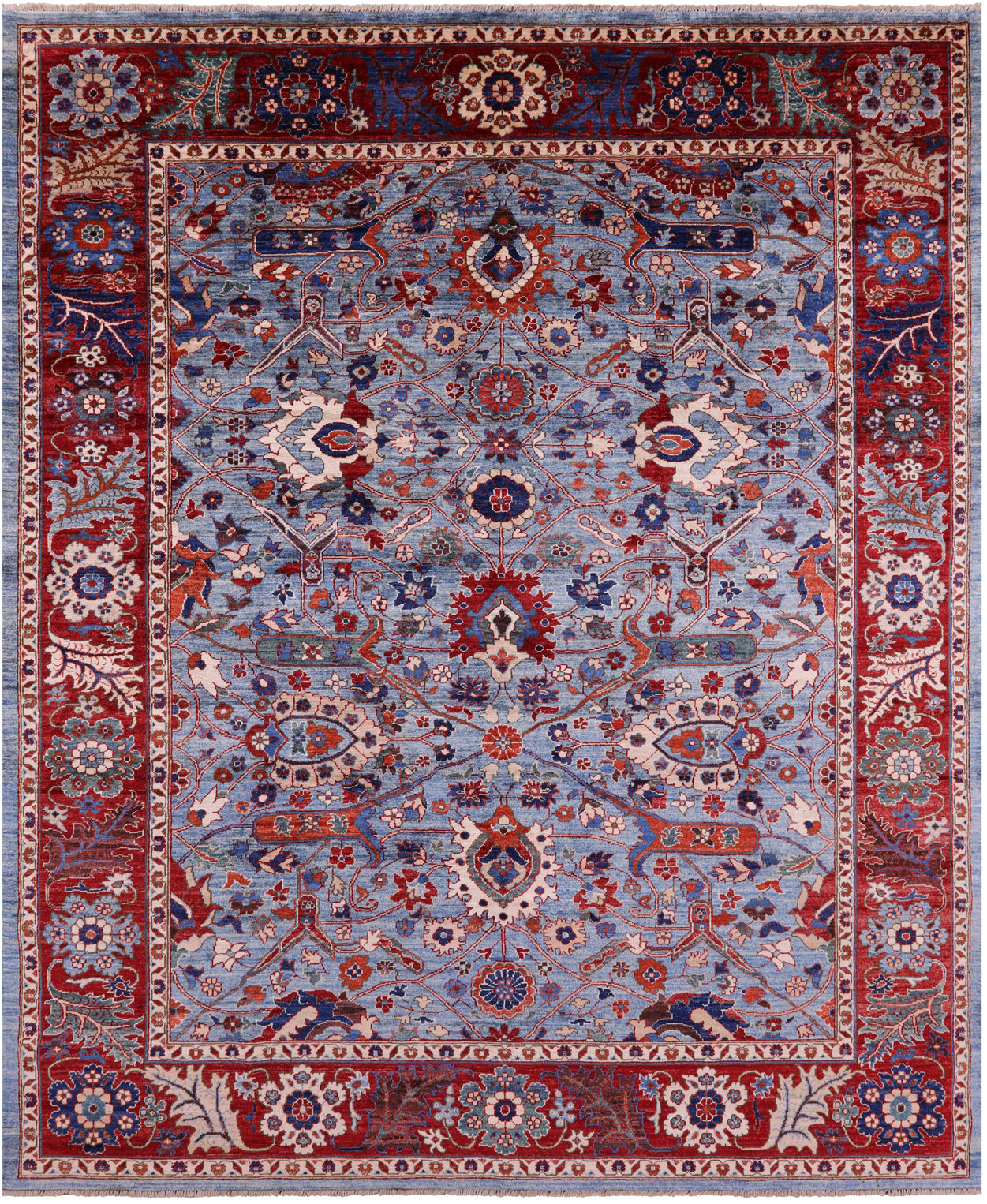 Persian Fine Serapi Hand Knotted Wool Rug - 8' 0" X 9' 9" - Golden Nile