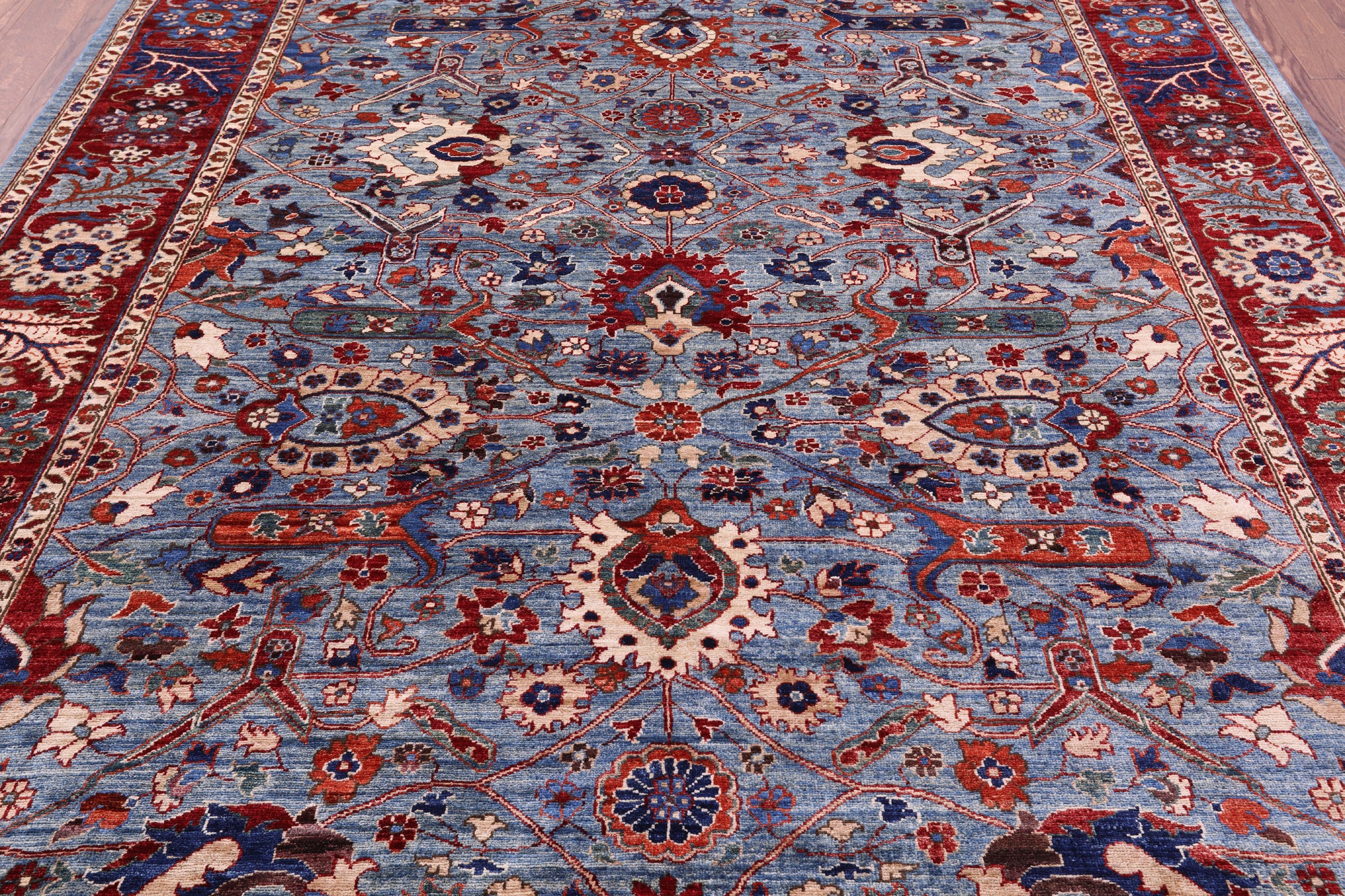 Persian Fine Serapi Hand Knotted Wool Rug - 8' 0" X 9' 9" - Golden Nile