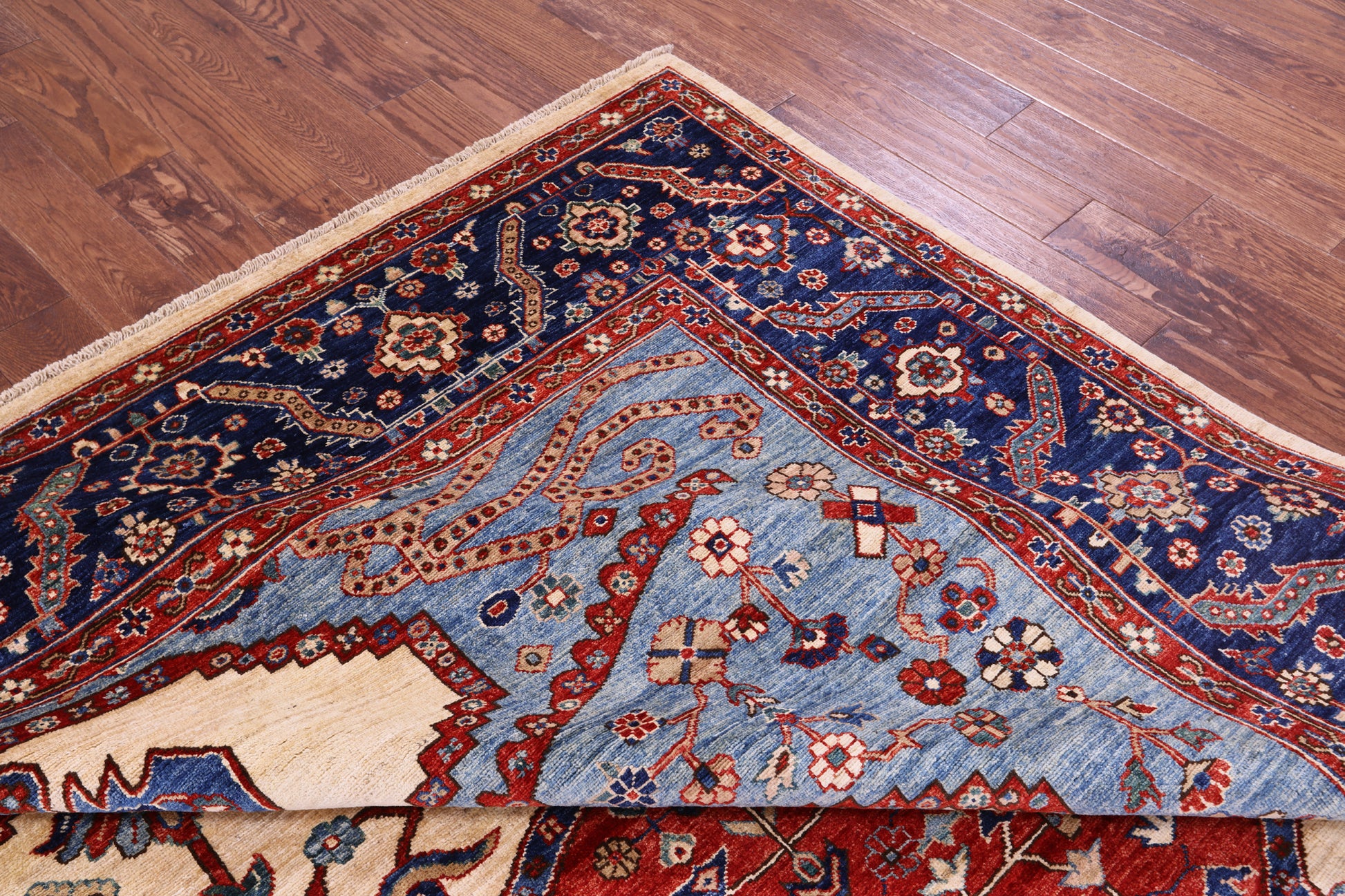 Persian Fine Serapi Hand Knotted Wool Rug - 8' 11" X 12' 0" - Golden Nile