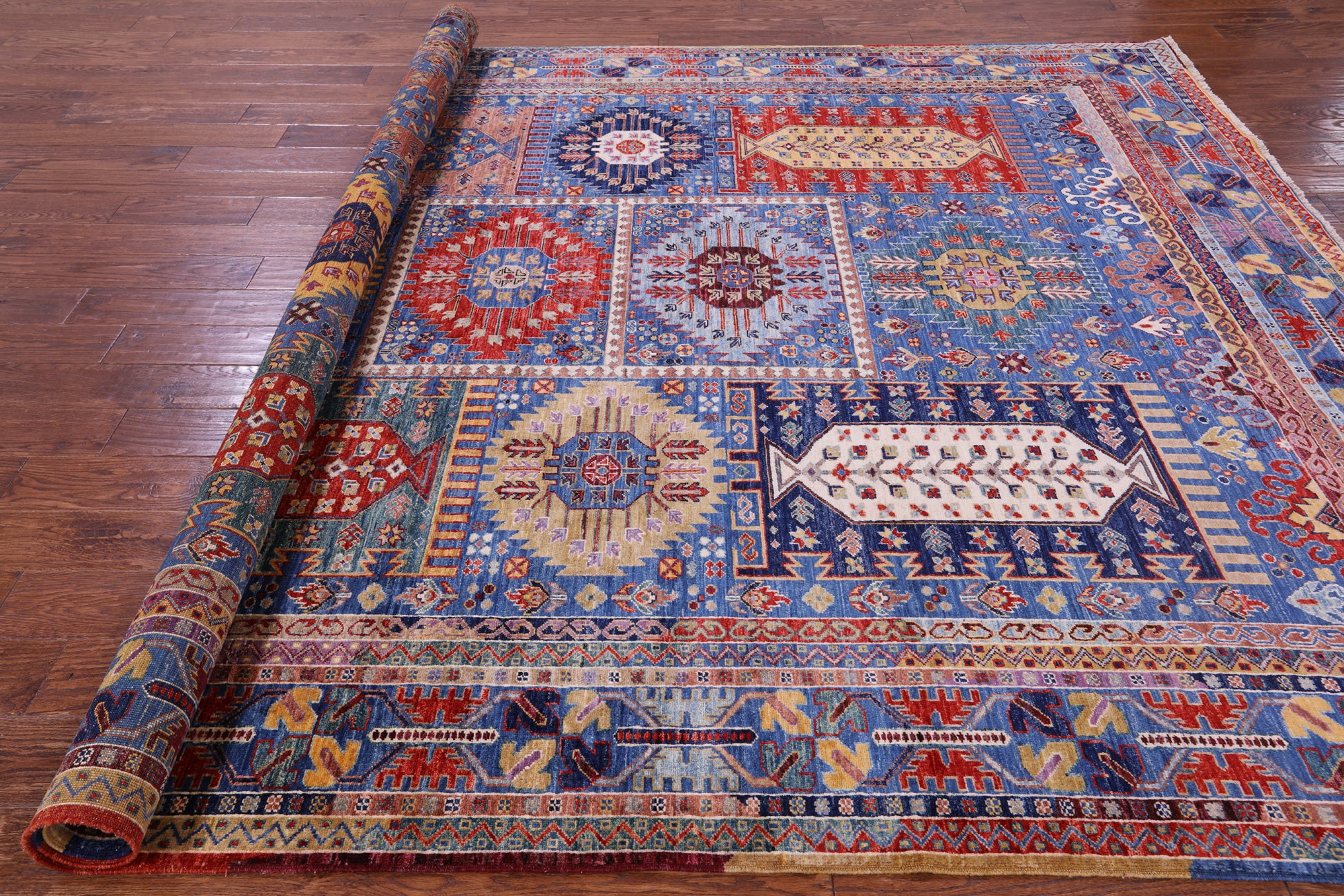 Persian Fine Serapi Hand Knotted Wool Rug - 8' 3" X 9' 9" - Golden Nile