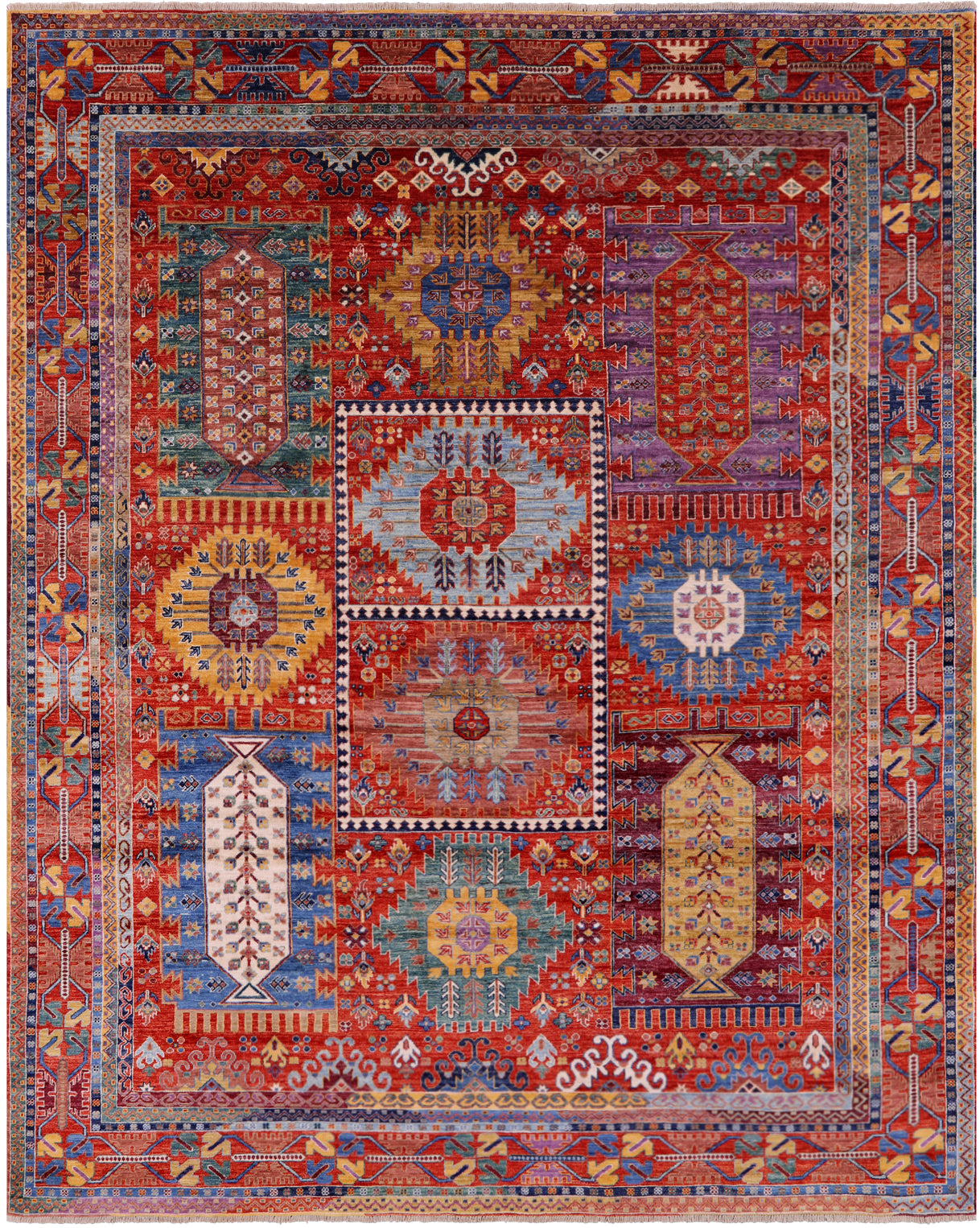 Persian Fine Serapi Hand Knotted Wool Rug - 8' 2" X 10' 0" - Golden Nile