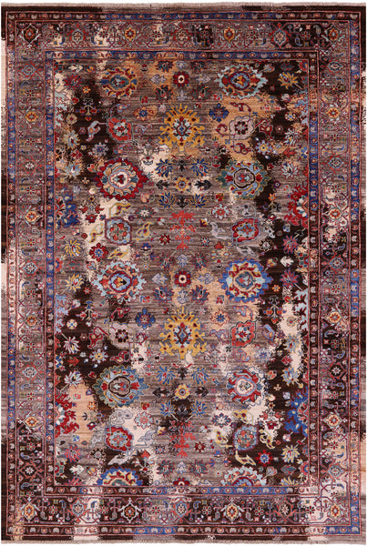 Persian Fine Serapi Hand Knotted Wool Rug - 6' 0" X 9' 0" - Golden Nile