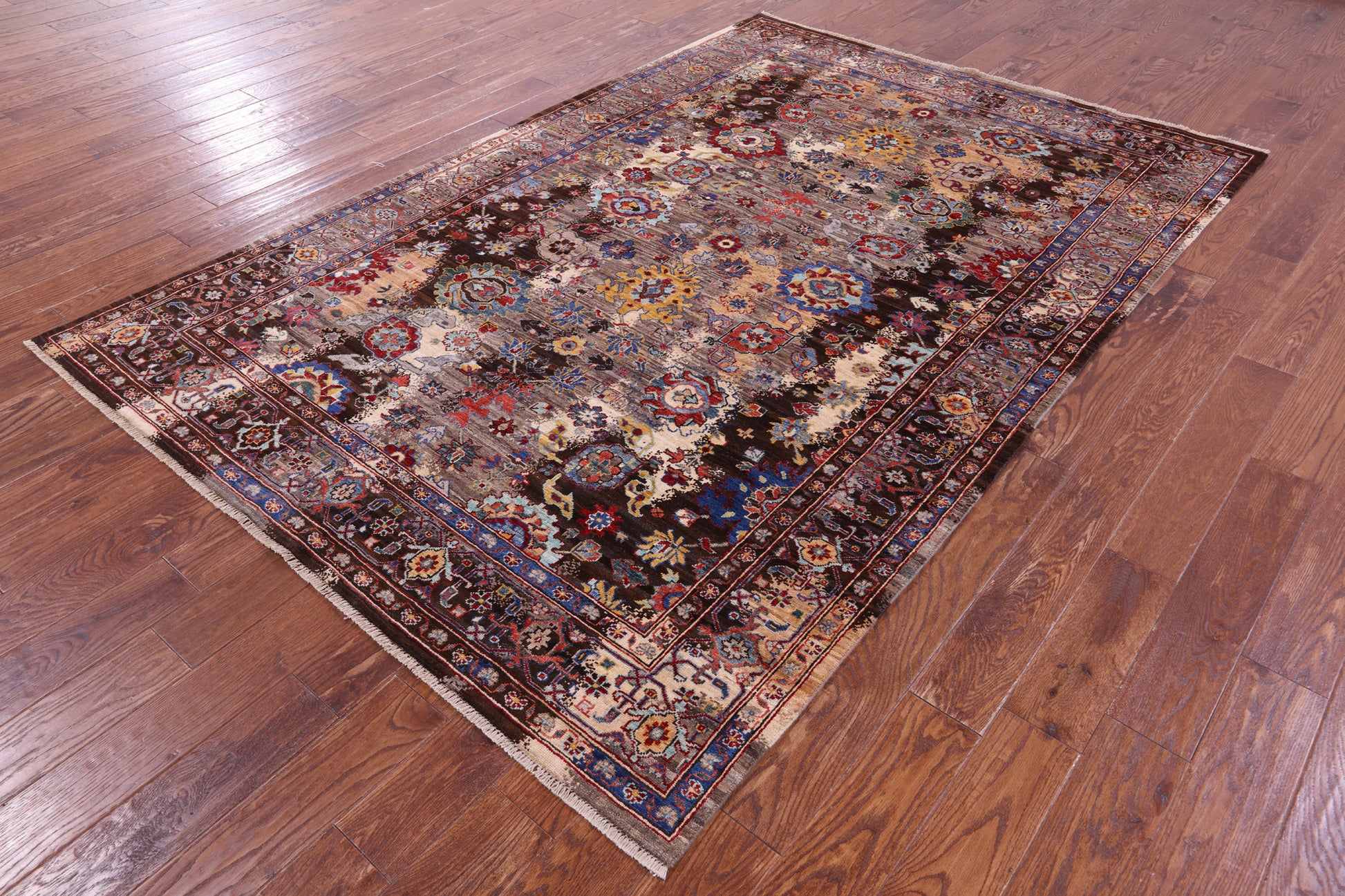 Persian Fine Serapi Hand Knotted Wool Rug - 6' 0" X 9' 0" - Golden Nile