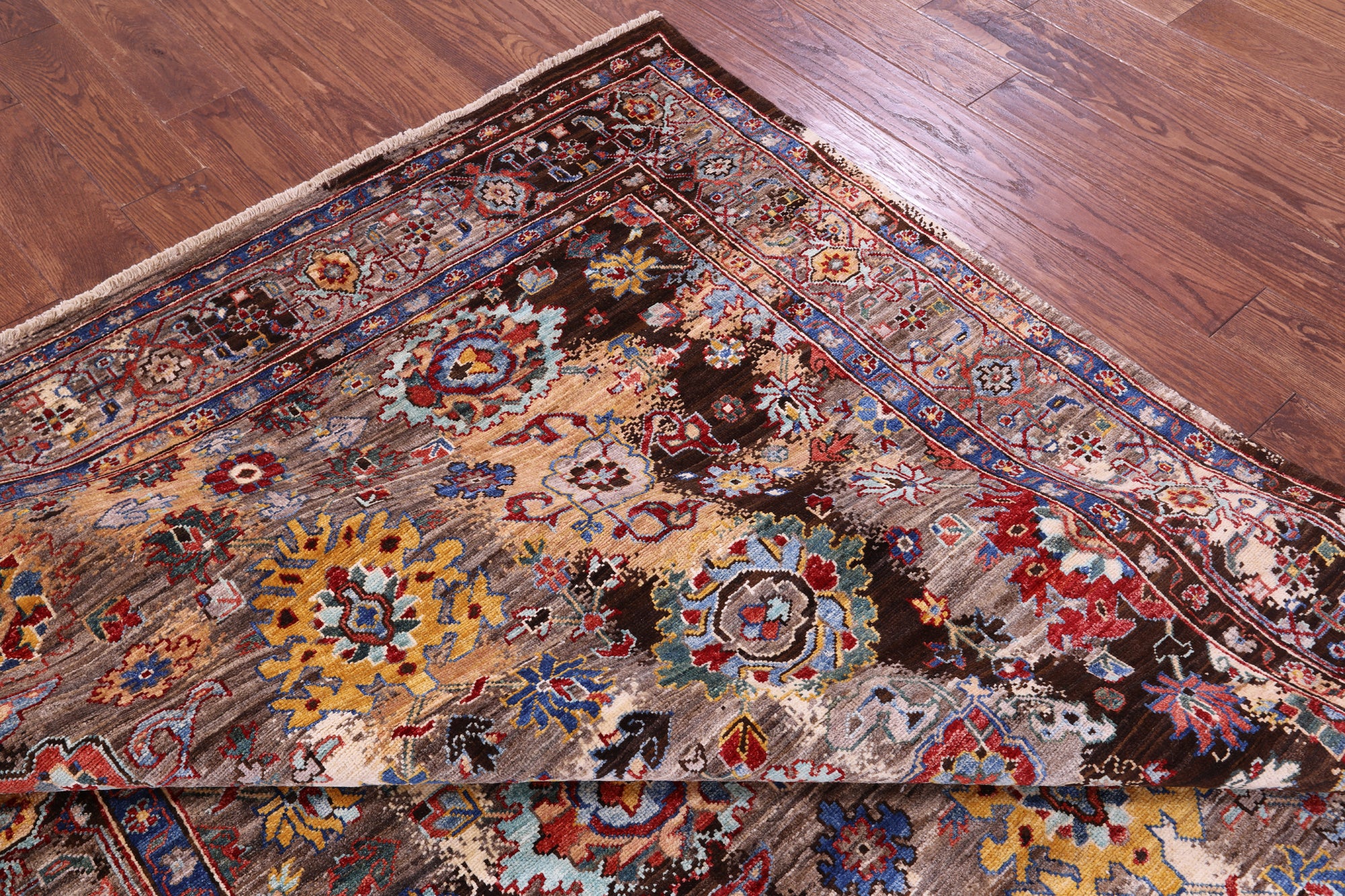 Persian Fine Serapi Hand Knotted Wool Rug - 6' 0" X 9' 0" - Golden Nile