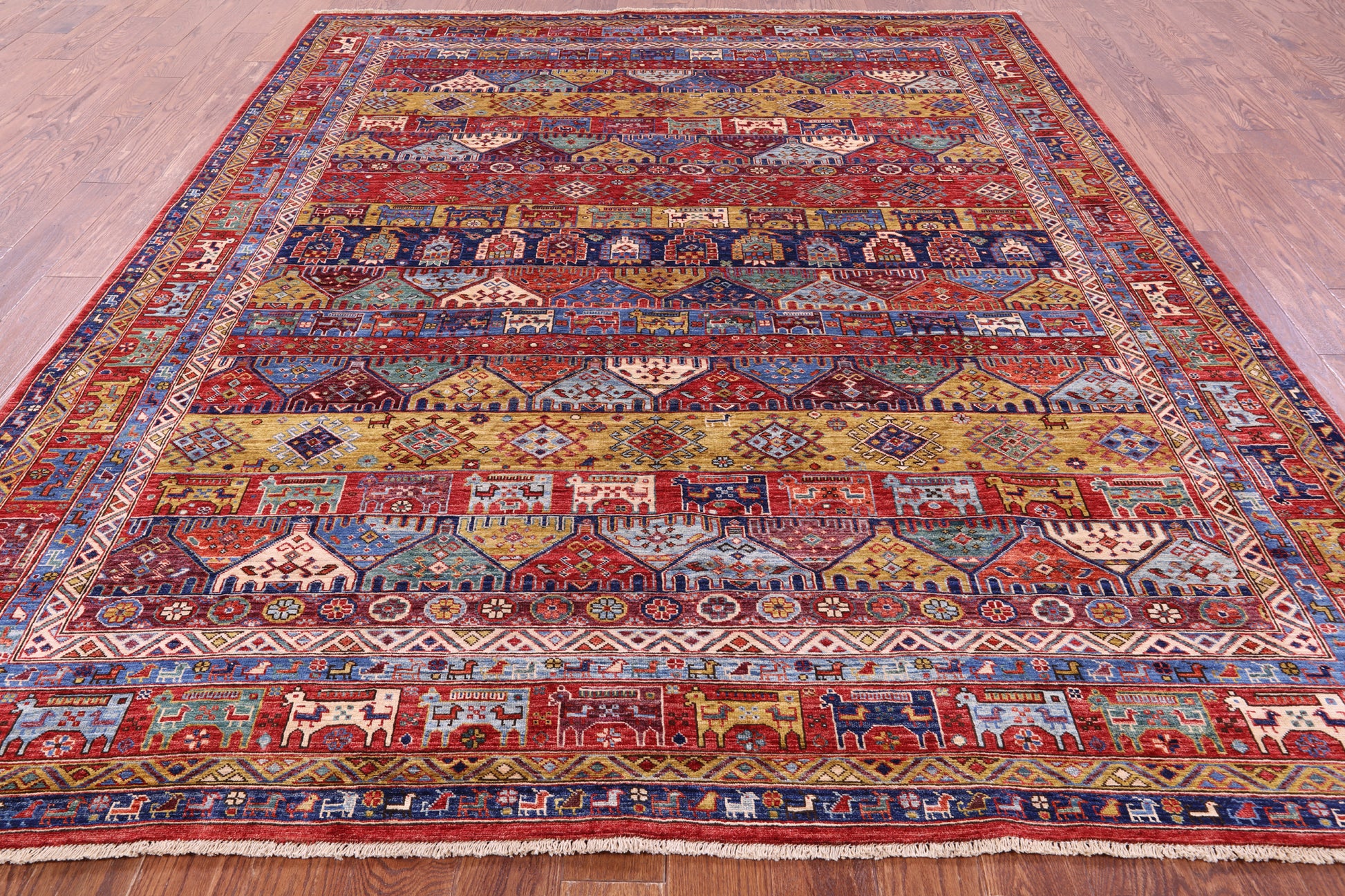 Tribal Persian Gabbeh Hand Knotted Wool Rug - 8' 1" X 10' 0" - Golden Nile