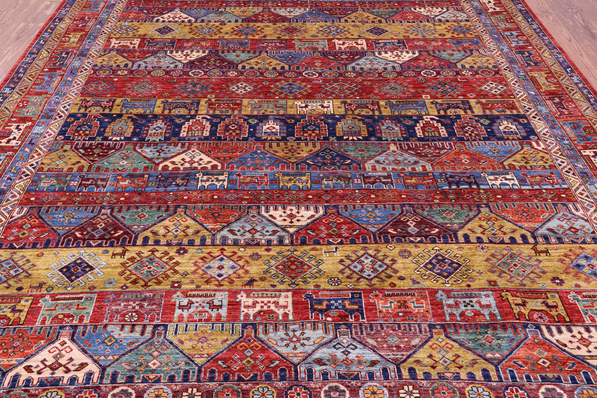 Tribal Persian Gabbeh Hand Knotted Wool Rug - 8' 1" X 10' 0" - Golden Nile