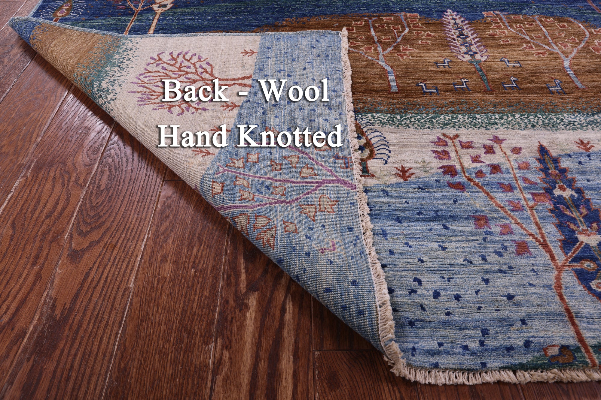 Tribal Persian Gabbeh Hand Knotted Wool Rug - 9' 1" X 11' 9" - Golden Nile