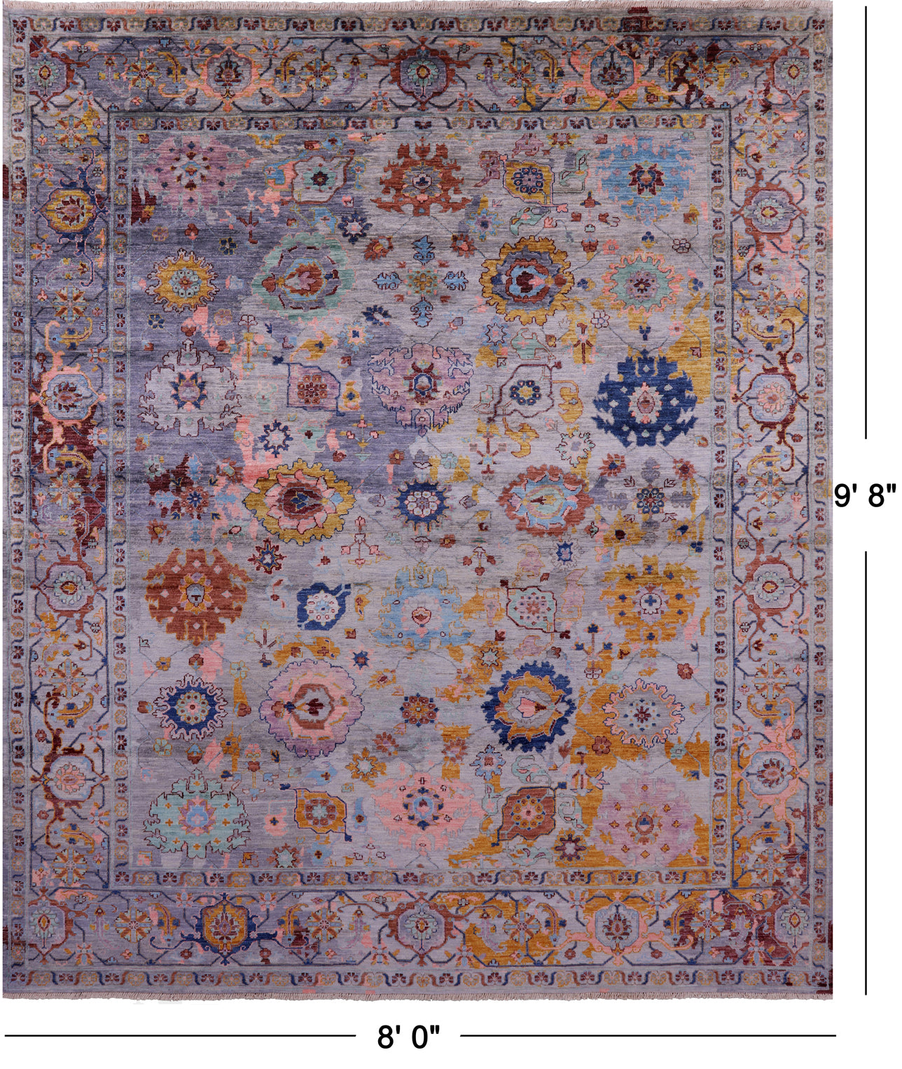 Persian Fine Serapi Hand Knotted Wool Rug - 8' 0" X 9' 8" - Golden Nile