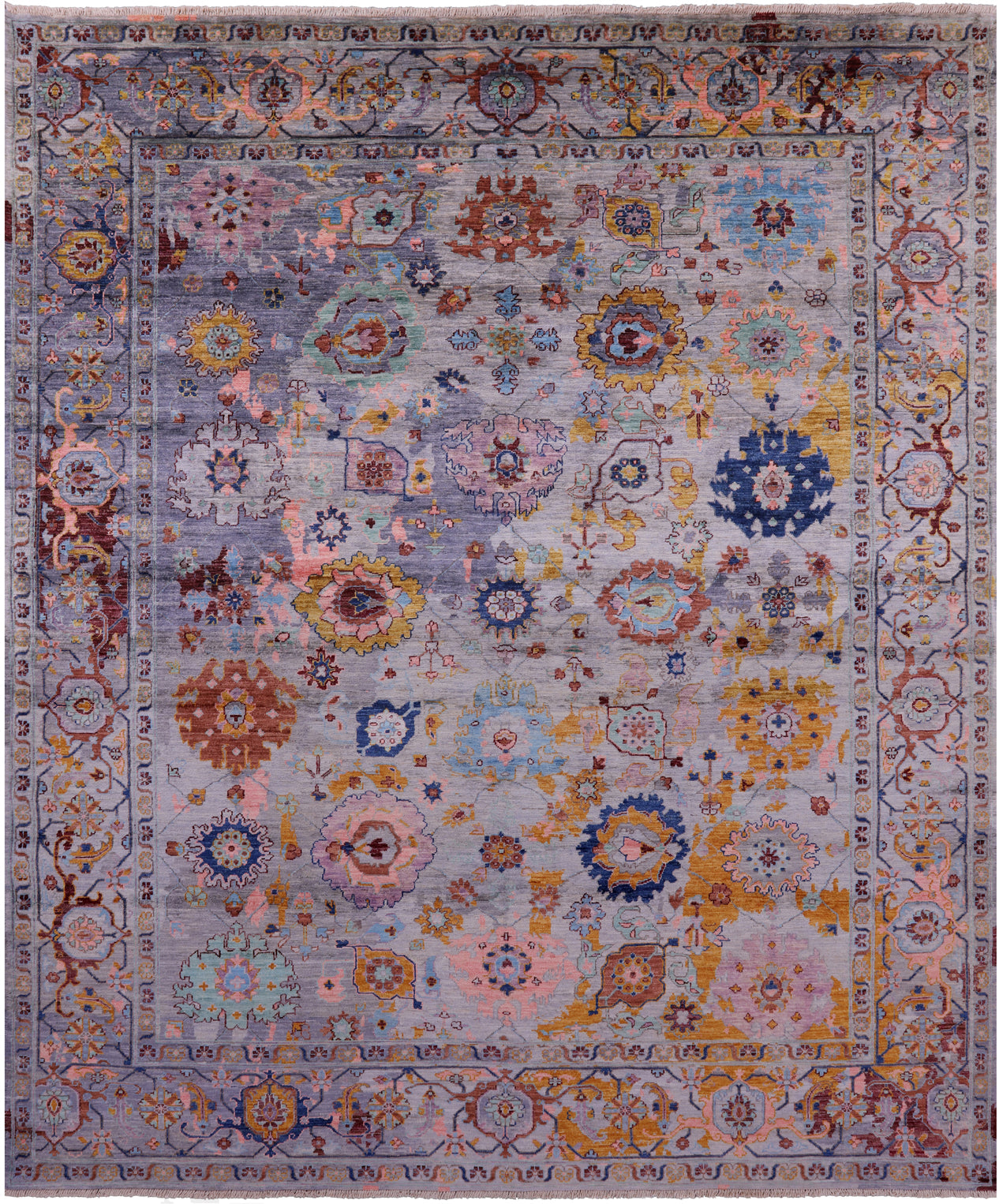 Persian Fine Serapi Hand Knotted Wool Rug - 8' 0" X 9' 8" - Golden Nile