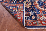 Blue Exotic Birds Persian Fine Serapi Hand Knotted Wool Rug - 8' 0" X 10' 3" - Golden Nile