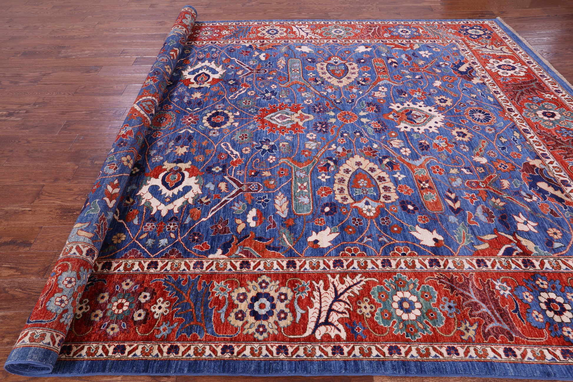 Persian Fine Serapi Hand Knotted Wool Rug - 8' 11" X 12' 0" - Golden Nile