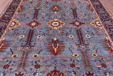 Blue Persian Fine Serapi Hand Knotted Wool Rug - 8' 3" X 10' 2" - Golden Nile