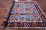 Blue Persian Fine Serapi Hand Knotted Wool Rug - 8' 3" X 10' 2" - Golden Nile