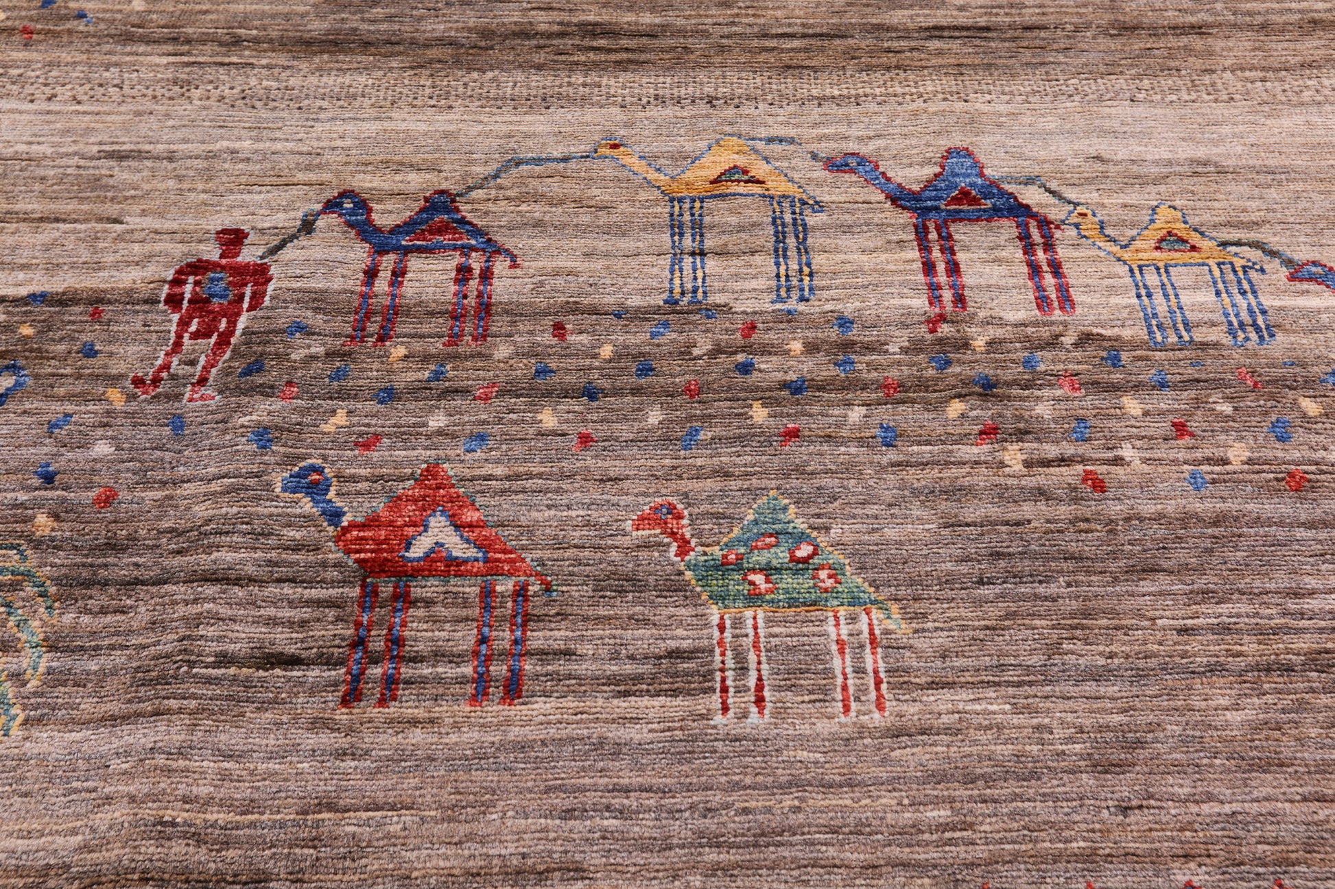 Tribal Persian Gabbeh Handmade Wool Rug - 9' 1" X 12' 1" - Golden Nile