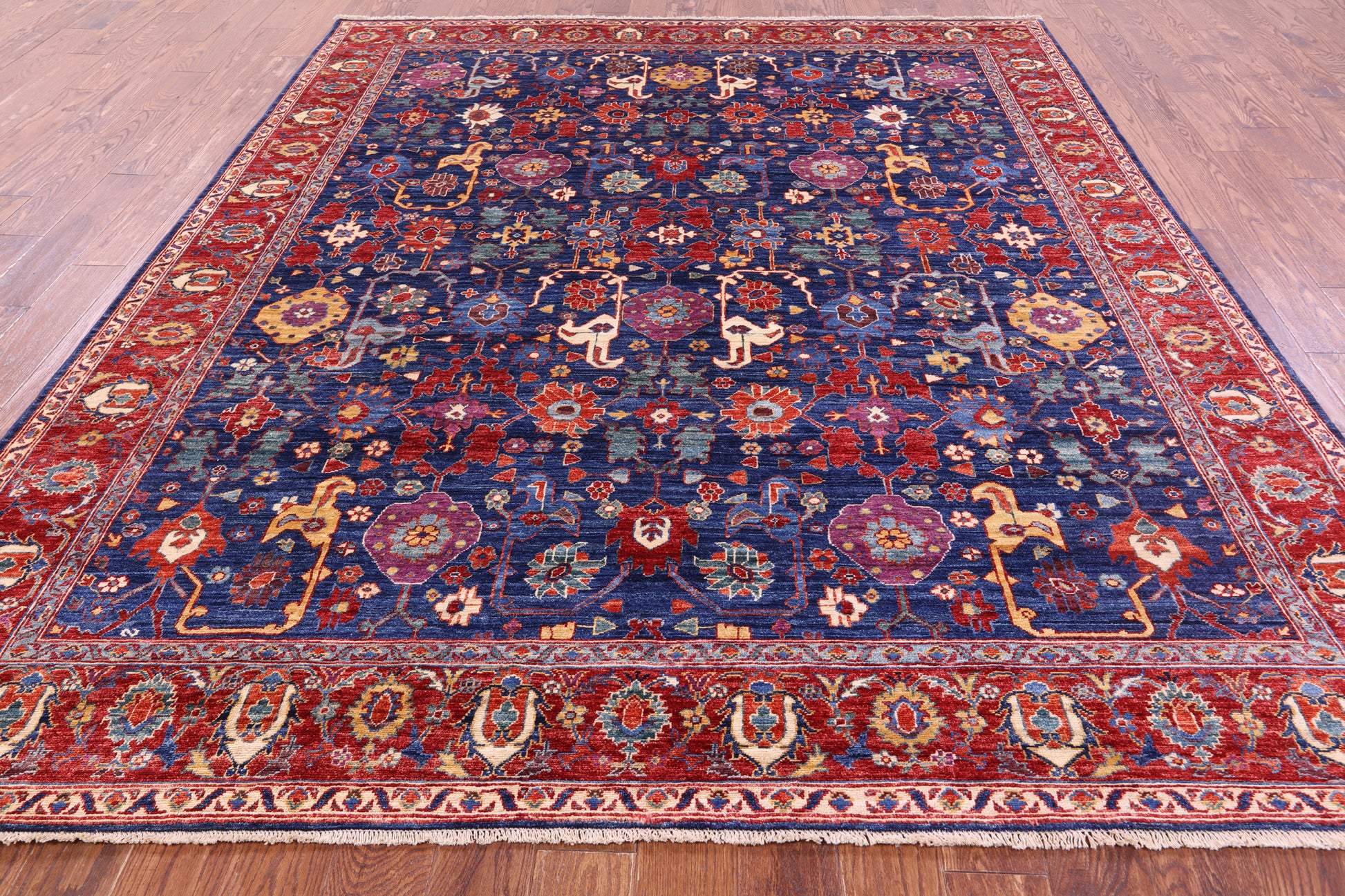 Persian Fine Serapi Hand Knotted Wool Rug - 8' 1" X 9' 8" - Golden Nile